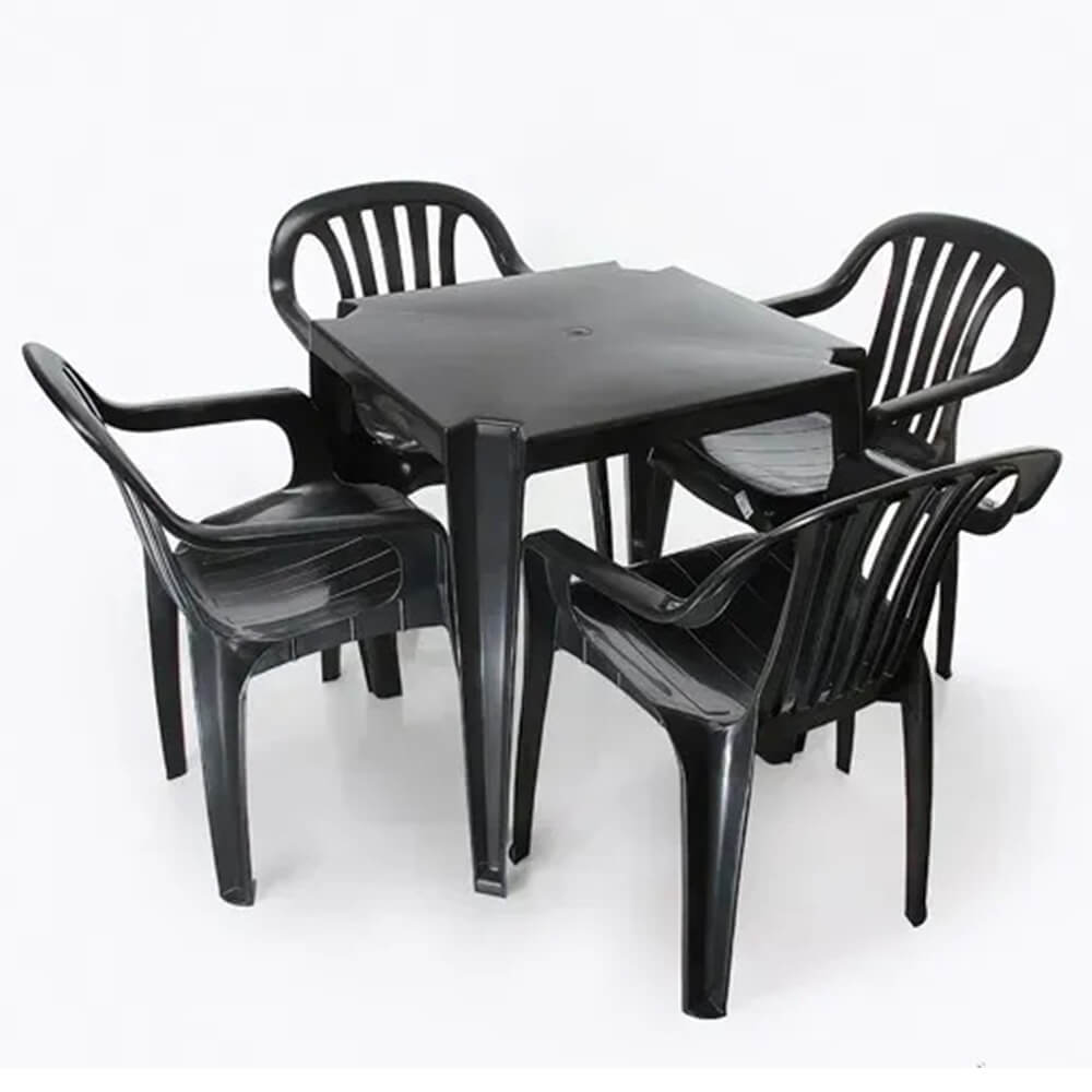 Conjunto de Mesa com Cadeiras Poltrona Plástico Kit 1 Jogo